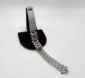 Amazing Premium White CZ Men's Bracelet In Rhodium Over Sterling