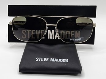 Brand New Steve Madden Silver/green Sunglasses With Case