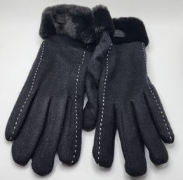 Cashmere Black Gloves With Phone Touch Fingers