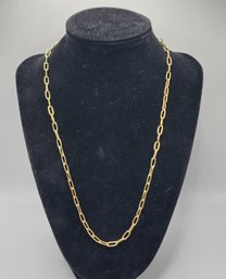 Italian 14k Yellow Gold Over Sterling Paperclip Necklace