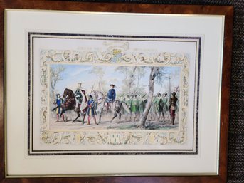 Hand Colored Print Of 'The Tournament Held At Eglinton'By James Henry Nixon 1843 (2 Of 2)