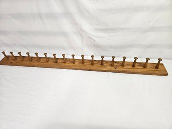 Wood Peg Wall Rack 4 Foot Long