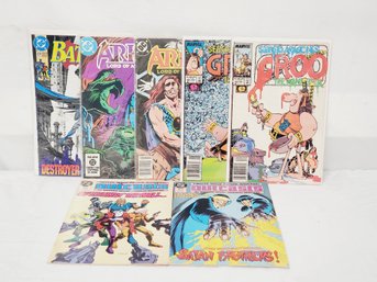 Seven Assorted Back Issue Comic Books - Groo, Outcasts, Batman, Arion & More(Lot JJ)