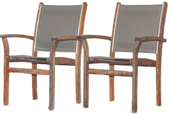 PAIR KINGSLEY BATES GENUINE TEAK OUTDOOR CHAIR