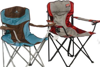 LOT OF TWO SPECTATOR CHAIRS With CARRIERS (1) COLEMAN CAMPER (1) OZARK TRAIL OUTDOOR EQUIPMENT