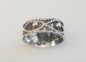 Sterling Silver Ring With Braided Accents  Size 6