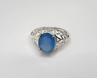 Blue Onyx Ring In Sterling Silver