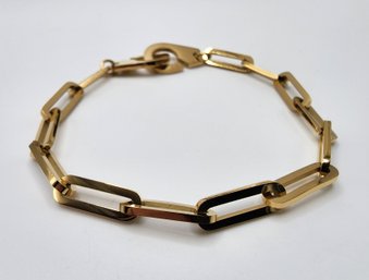 Paperclip Chain Bracelet In Plated Yellow Gold Stainless