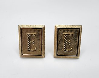 Monogram E Vintage Gold Cufflinks Made By Shields