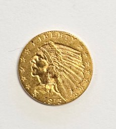 1915 Indian Head Quarter Eagle $2.50 Coin  .900 Gold