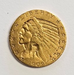 1909 Indian Head $5.00 Gold .900 Coin