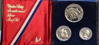 1976 US BICENTENNIAL SILVER PROOF SET 3 COINS