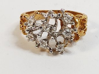 14k Gold Electroplate Stone Ring