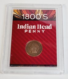 1888 Indian Head Penny In Display Slab (135 Years Old)