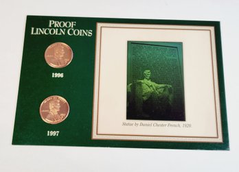 1996 & 1997 PROOF Lincoln Cents With History And Info