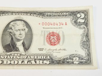 Red Seal $2 Dollar Crazy # Star Note Awesome Bill