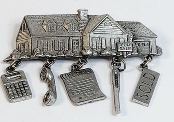 Unique Pewter Realtor Pin/brooch (great Gift)