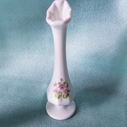 Signed Fenton Slim 8' Bud Vase - Milk Glass