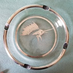 Sterling And Glass Ashtray