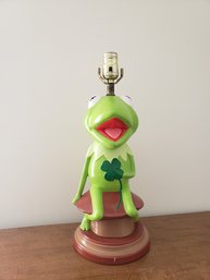 Hand Painted Kermit The Frog Lamp 1982