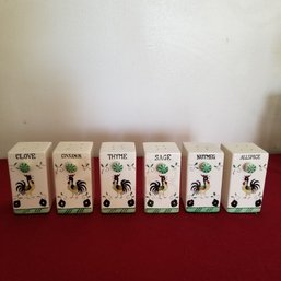 6 Vintage Japanese Ceramic 3.25' Spice Containers