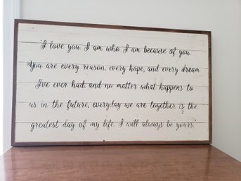 Custom Made Wooden Wall Art With Notebook Quote