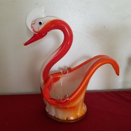 Vintage Art Glass 10'Swan