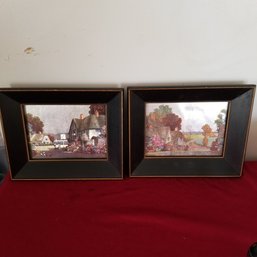 2 Framed Foil Art Prints 9 X 7