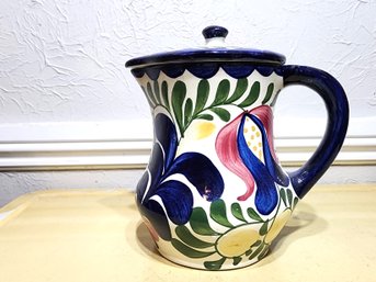 Persian Ware- Made In Germany- Wildflower Ceramic Lidded Pitcher