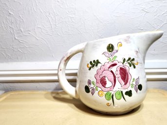 Hand Painted Pottery Pitcher -Della Ware- El Rose