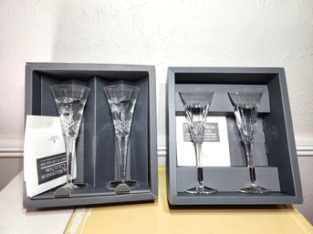 (3) Sets Of Mikasa Champagne Toasting Flutes- Peace And Love