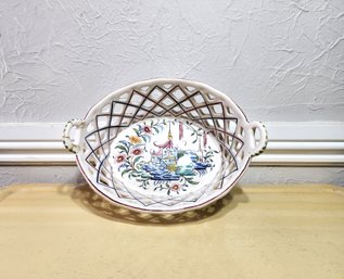 Hand Painted Ceramic Decorative Dish - Made In Portugal *