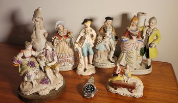 Made In Occupied Japan Set Of Figurines Group & A Lladro.                .            .            Loc: Cab 2