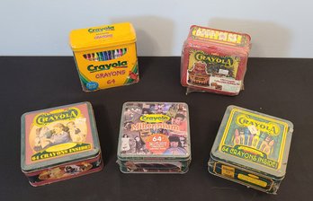 5 Collector Tins Of Crayola Crayons, Sealed