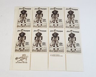 Jim Thorpe 20 Cent ZIP Block Of 8