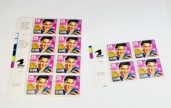 2 Elvis Stamp  Blocks Of 4 And 8 .....29 Cents Stamp