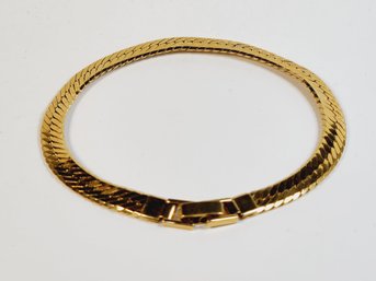 14k Gold Electro-Plate  Flat Herringbone Chain Link Bracelet