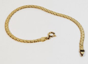 Gold Tone Flat Box Chain Link Bracelet