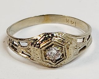 Wow......14k White Gold With DIAMOND Baby Ring