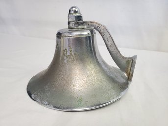 Vintage Chrome Weathered Dinner / Ships Wall Mount Bell