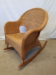 Natural Brown Wicker Patio Rocking Chair