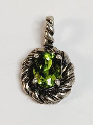 Vintage Sterling Silver Peridot Pendant