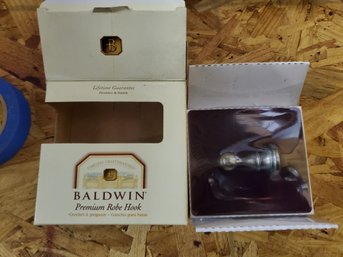 Pair Of Baldwin Polished Nickel Rob Hooks For Bathroom