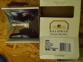 Set Of 2 Baldwin Laguna 3545-150 Robe Hooks Satin/nickel Finishnew In Package