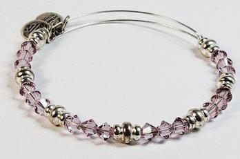 Alex And Ani Purple Beaded  Energy Expandable Bangle Bracelet