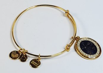 Alex And Ani Aries Zodiac Charm Bangle Shiny Gold Finish