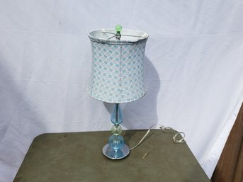 Blue & Green Lamp With Shade