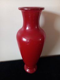 Large Red Glass Vase