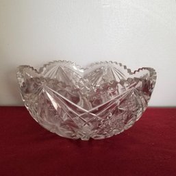 Vintage American Brilliant Cut Glass Bowl 8' Across