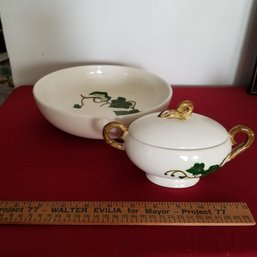 1940's Set Of California Ivy PoppyTrail 9'Bowl And Covered Bowl (sugar?)
